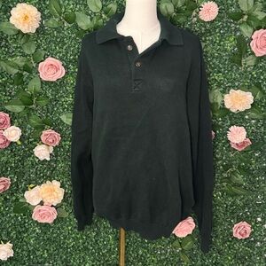 Brandy Melville Forest Green Oversized Collared Sweater